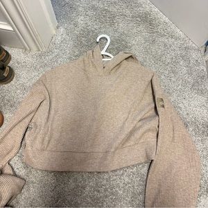 Brown alo yoga cropped hoodie